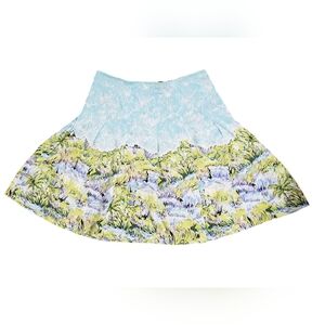 Dana Buchman Linen Blend Fully Lined Spring Colorful Pleated Skirt Size 16